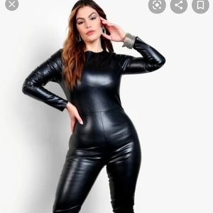 NWT Faux Leather Bodysuit